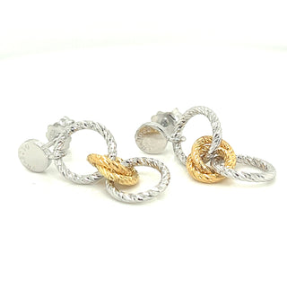 Fraboso Two Tone Diamond Cut Earrings