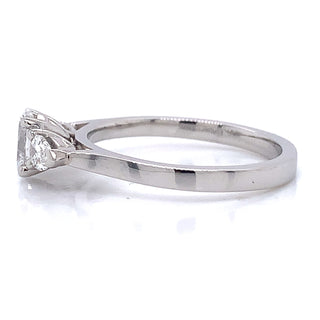 Cynthia - Platinum .69ct Laboratory Grown Oval and Side Pear Diamond Rings