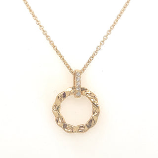 Golden Twisted Circle Cz Pendant