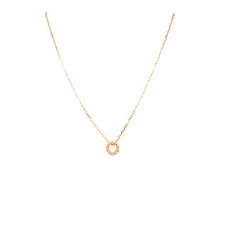9ct Gold Tiny Dotted Open Circle Slider Pendant