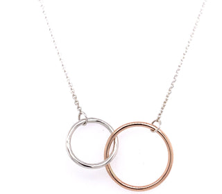 Tadgh Óg 9ct Rose Gold & Silver Double Circle Pendant