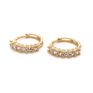 9ct Gold Cz Clicker Hoops