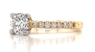 Penelope-18ct Yellow Gold 0.60ct Solitaire Earth Grown Diamond Ring With Castle Set Shoulders