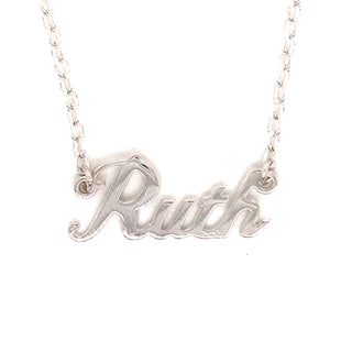 Name Plate Necklace Silver