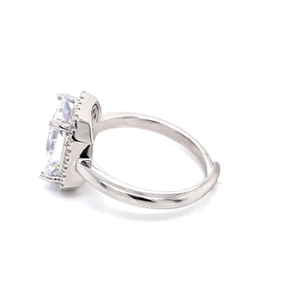 Sterling Silver Emerald Cut CZ Solitaire Ring
