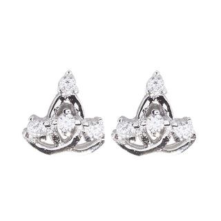 Sterling Silver Belleza Crown Earrings