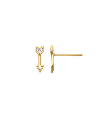 Gold Arrow Earrings with Cz setting