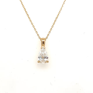 18ct Gold .72ct Laboratory Grown Pear Diamond Pendant