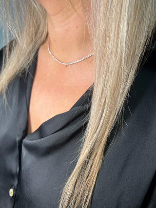 Rose Gold Tennis Necklace