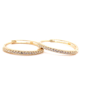9ct Yellow Gold Petite Stone Set Clicker Hoops