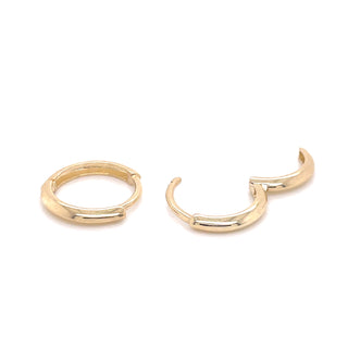 9ct Yellow Gold Rounded Clicker Hoops