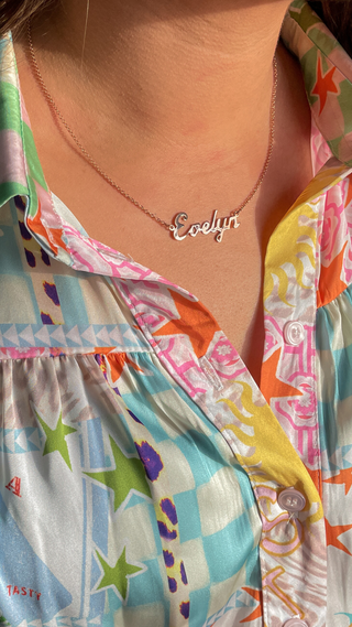 Name Plate Necklace Silver