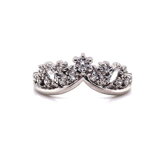 Sterling Silver Sparkling Crown Ring