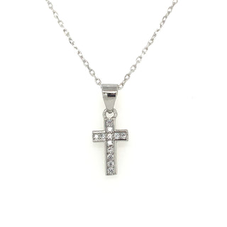 Sterling Silver Cz Cross Pendant