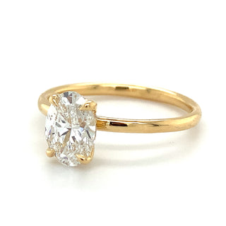 Millie - 18ct Yellow Gold 1.10ct Laboratory Grown Oval Solitaire with Hidden Halo