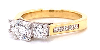 Lucy - 18ct Yellow Gold Three Stone Earth Grown Diamond Engagement Ring