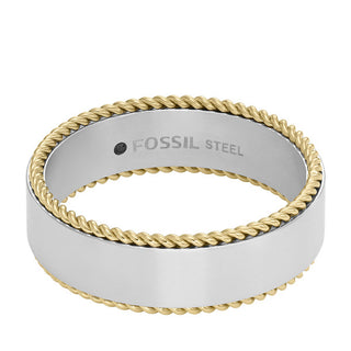 Fossil - All Stacked Up Two-Tone Stainless Steel Band Ring