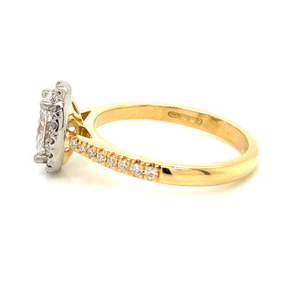 Freya - 18ct Yellow Gold 1.01ct Diamond Oval Halo Ring