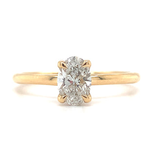 Millie - 18ct Yellow Gold 0.64ct Lab Grown Oval Solitaire with Hidden Halo