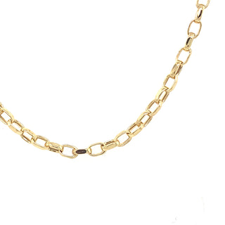 9ct Yellow Gold Oval Link Belcher Chain