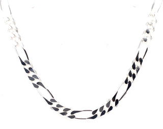 Sterling Silver Gents Filed Figaro 20” Chain