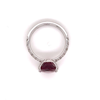 Oval 4.11ct Rubellite with Diamond Set Claws