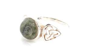 Sterling Silver Connemara Marble Celtic Style Ring