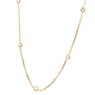 Long Bezel Set Golden Chain