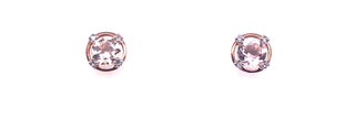 9ct Rose Gold Earth Grown Morganite & Diamond Earrings