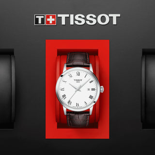 Tissot Silver Classic Dream with Brown Leather Strap