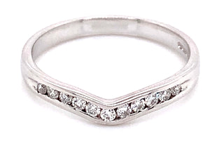 18ct White Gold Channel Set 0.22ct Diamond Shaped Ring