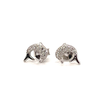 Sparkling Sterling Silver Dolphins