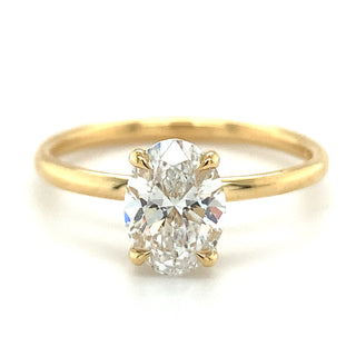 Millie - 18ct Yellow Gold 1.10ct Laboratory Grown Oval Solitaire with Hidden Halo