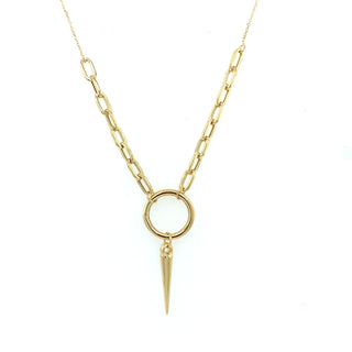 9ct Yellow Gold Chunky Link Spike & Circle Necklace