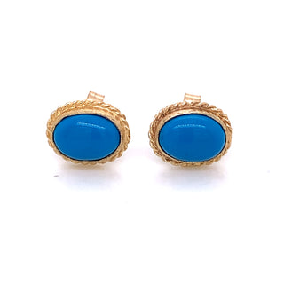 9ct Gold Turquoise Earrings