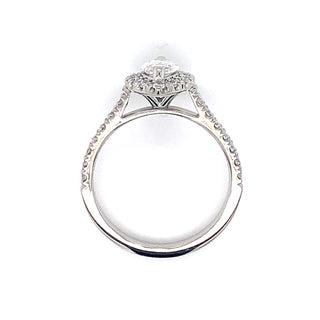 Lia - Platinum 1.32ct Lab Grown Marquise Halo Diamond Ring