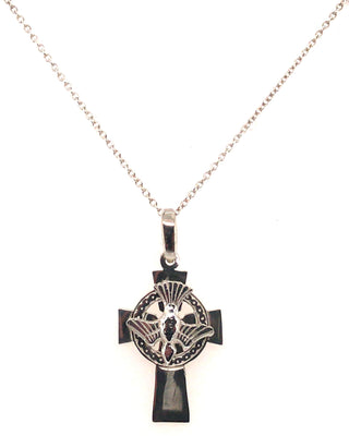 Sterling Silver Cross And Dove Necklace