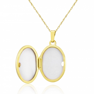 9ct Yellow Gold Oval Locket with Diamond