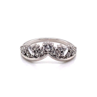 Sterling Silver Sparkling Crown Ring