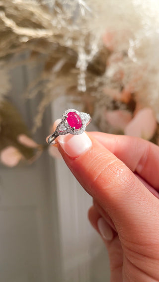 18ct White Gold Ruby And Diamond Ring