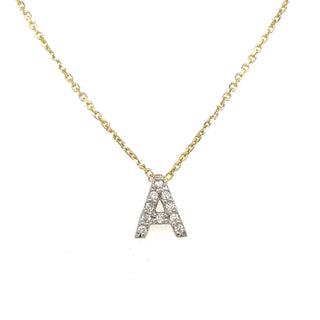 9ct Yellow Gold Mini Dia Initial Necklace