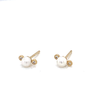 9ct Gold Dainty Pearl with Bezel Set accent PT46430
