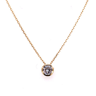 9ct Yellow Gold Bezel Set Round Brilliant Cz Floating Pendant