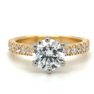 Liana - 18ct Yellow Gold 1.55ct Laboratory Grown Six Claw Solitaire Diamond Ring
