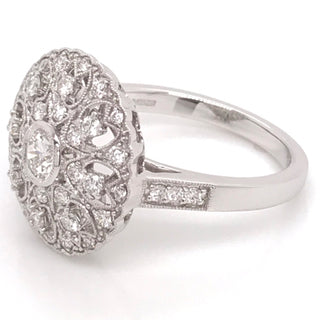 18ct White Gold Target Diamond Engagement Ring