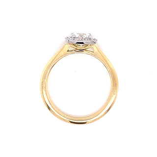 Maria - 18ct Yellow Gold .82ct Pavé Set Cushion Halo Earth Grown Diamond Ring