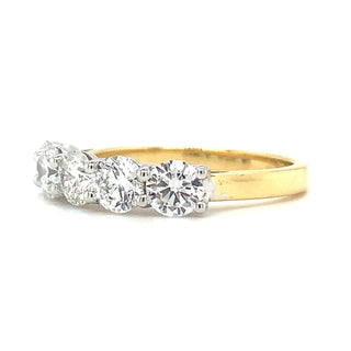 18ct Yellow Gold 1.65ct Laboratory Grown Five Stone Diamond Eternity Ring