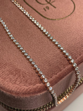 Rose Gold Tennis Necklace