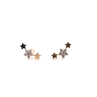 9ct Yellow Gold Star & Sparkle Flower Creeper