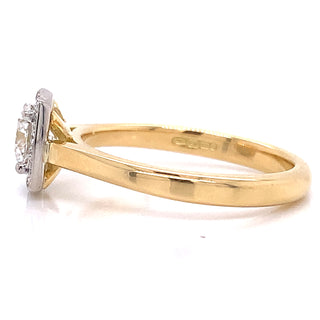 Maria - 18ct Yellow Gold .82ct Pavé Set Cushion Halo Earth Grown Diamond Ring